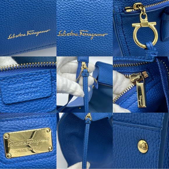 Authentic Salvatore Ferragamo Gancini blue Amy tote - Picture 15 of 17